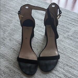 Stuart Weitzman Black Sandals Worn for Modeling size 11 black suede
